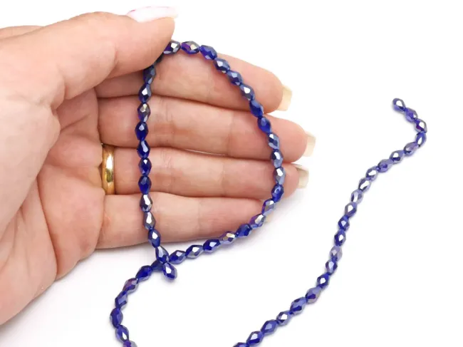 Margele cristal picatura 6x4mm blue AB (sirag)