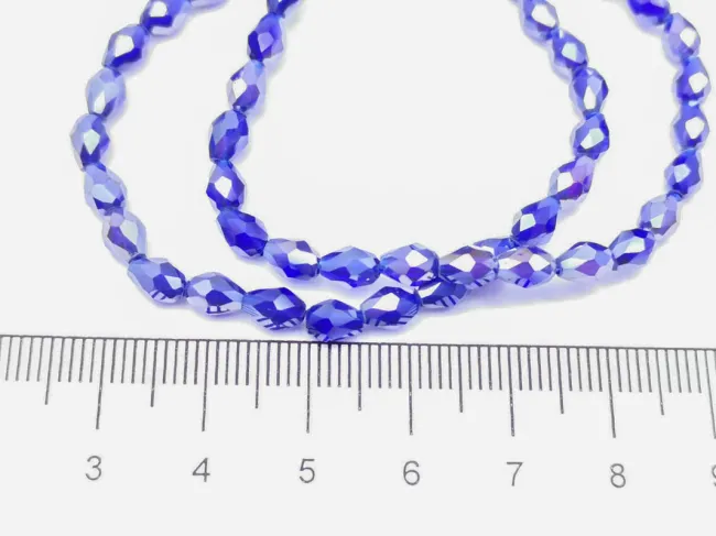 Margele cristal picatura 6x4mm blue AB (sirag)