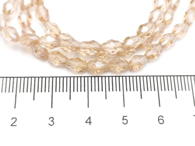 Margele cristal picatura 6x4mm bej AB (sirag)