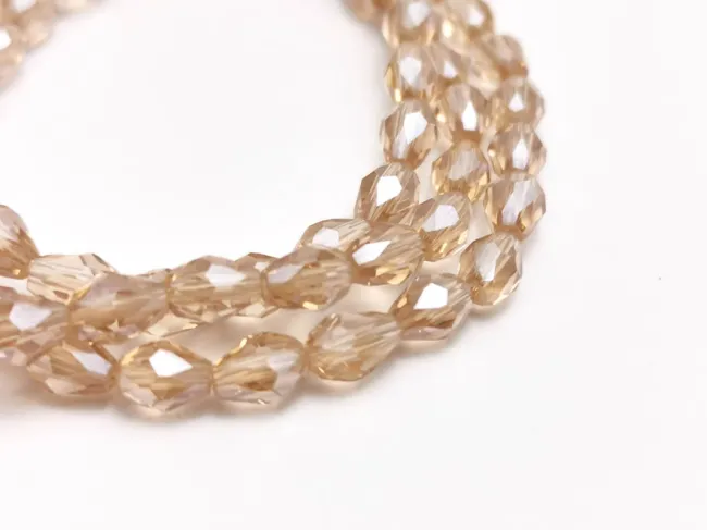 Margele cristal picatura 6x4mm bej AB (sirag)
