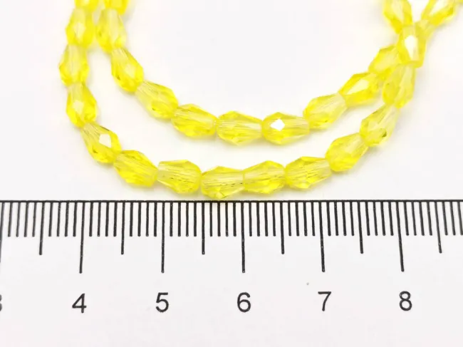 Margele cristal picatura 6x4mm galben AB (sirag)