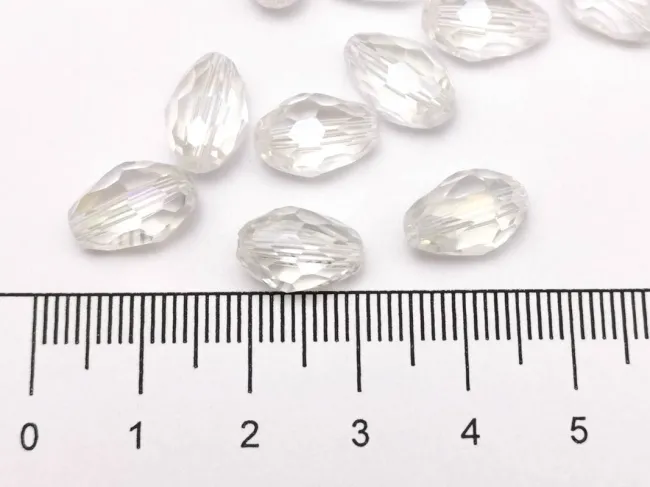 Cristal picatura 11x8mm transparent AB (1buc)