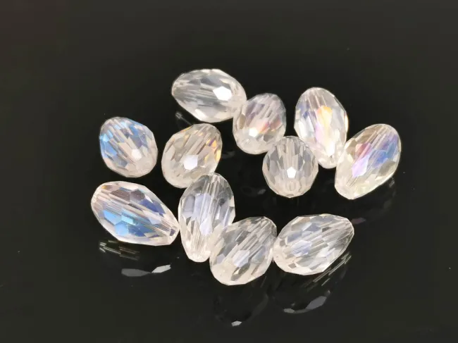 Cristal picatura 11x8mm transparent AB (1buc)