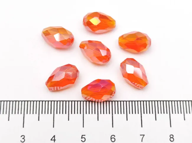 Cristal picatura 11x8mm portocaliu AB (1buc)