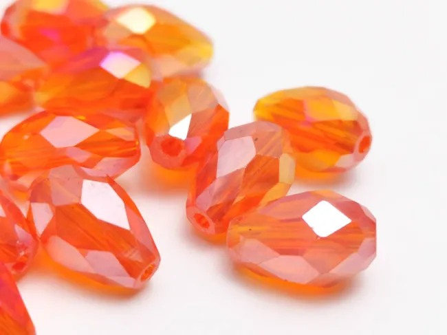 Cristal picatura 11x8mm portocaliu AB (1buc)