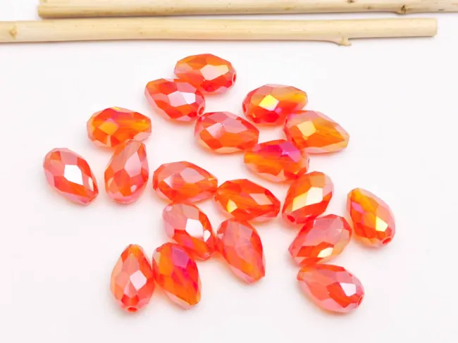 Cristal picatura 11x8mm portocaliu AB (1buc)