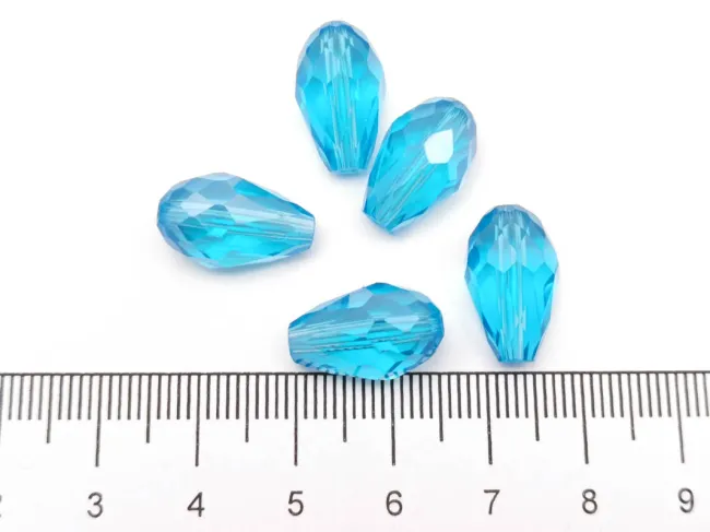 Cristal picatura 15x10mm turcoaz (1buc)
