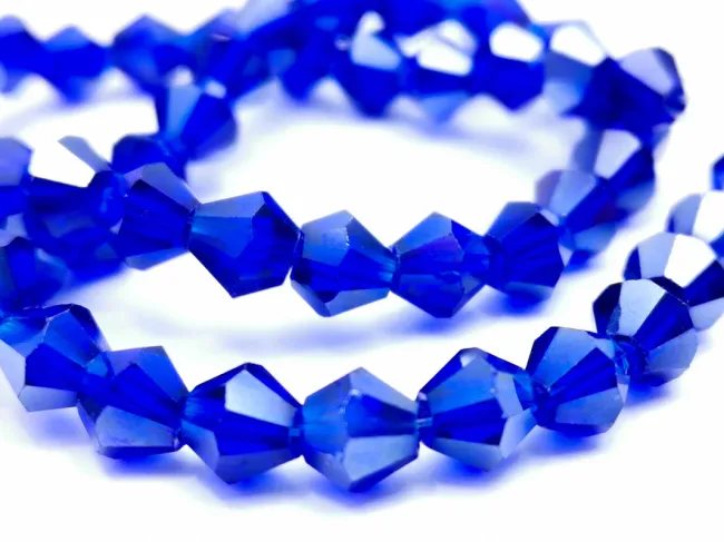 Margele cristal biconic 6mm blue lustered (sirag)