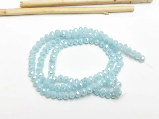 Margele cristal rondel fatetat 4x3mm aqua opac lustered (sirag)