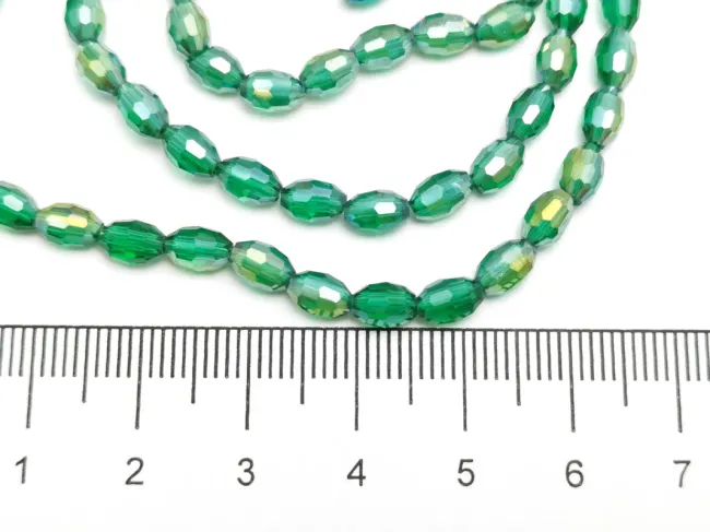 Margele cristal oval 6x4mm smarald AB (sirag)