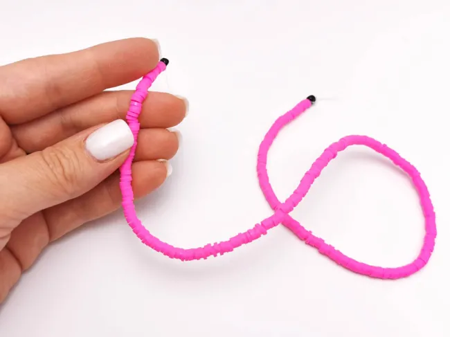 Sirag margele fimo 4x1mm roz neon
