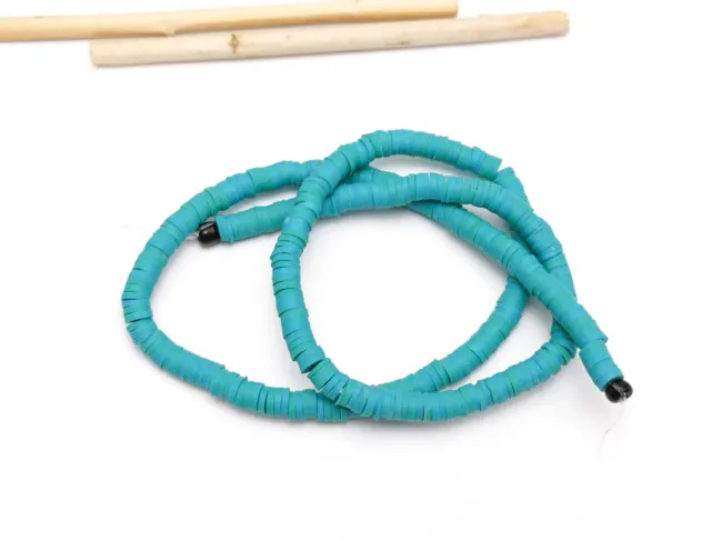 Sirag margele fimo 4x1mm turcoaz marin
