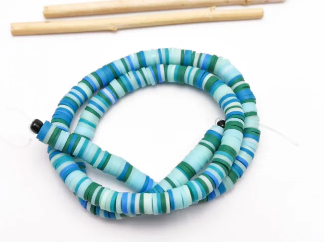Sirag margele fimo 6x0.5~1mm verde mix