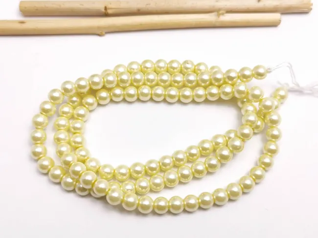 Perle de sticla calitate a 4mm sampanie (sirag)