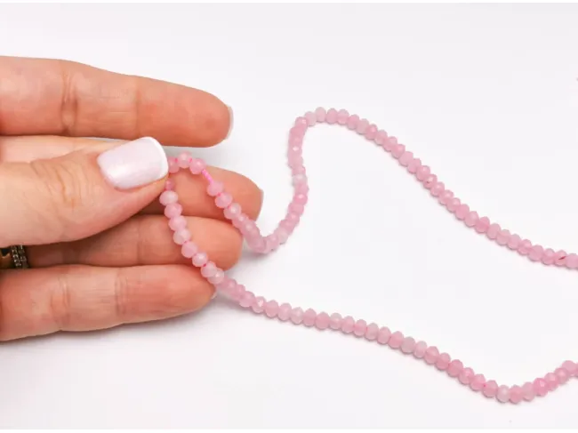 Sirag jad rondel 4x3mm roz