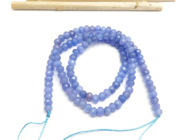 Sirag jad rondel 4x3mm albastru safir