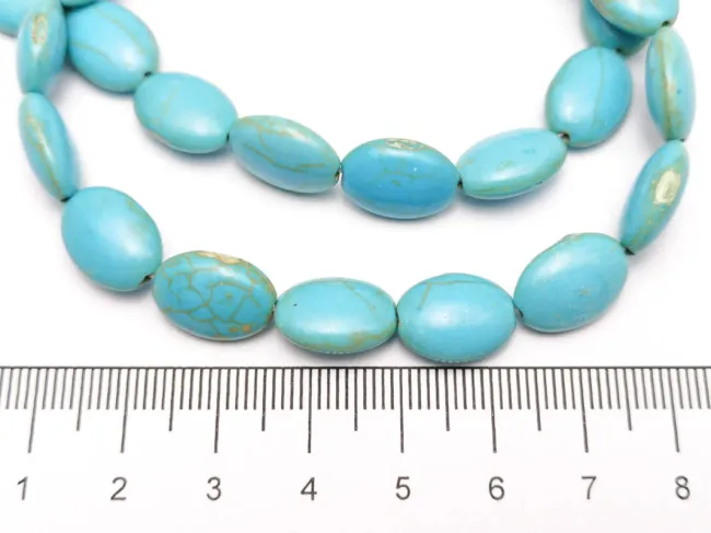 Turcoaz reconstituit oval plat 13x10mm