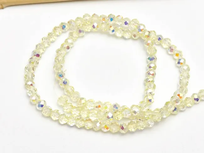 Margele cristal rondel 3.5x3mm galben lamaie AB (sirag)