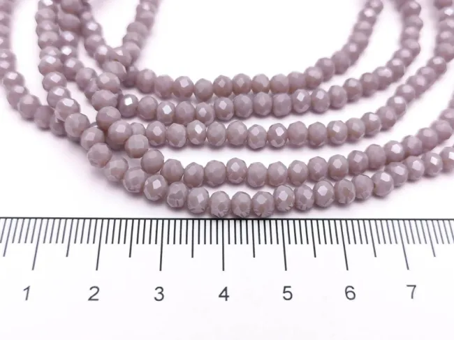 Margele cristal rondel fatetat 4x3mm mov lavanda opac lustered (sirag)