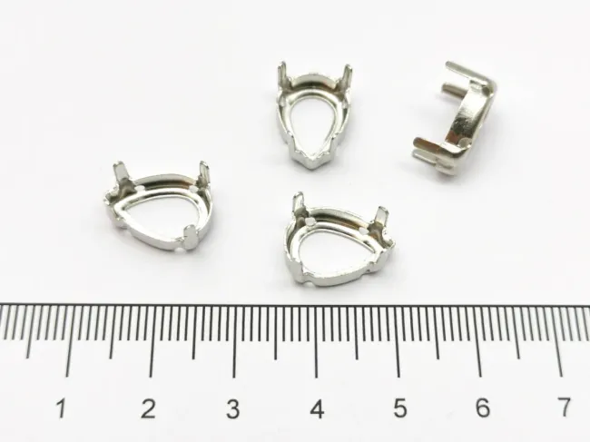 Baza cabochon lacrima 14x10mm argintiu inchis
