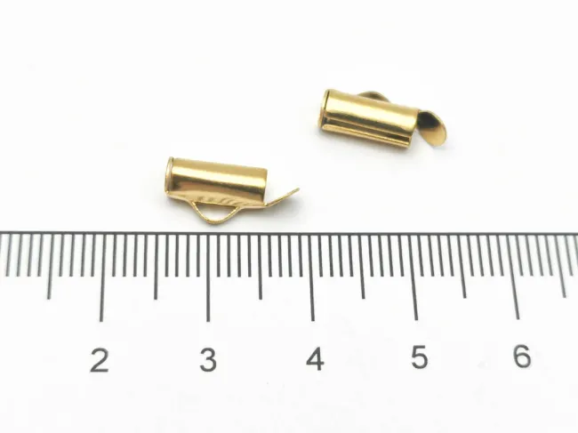 Capat miyuki/toho slide tube otel inoxidabil 304, 10x6x4mm auriu (2buc)