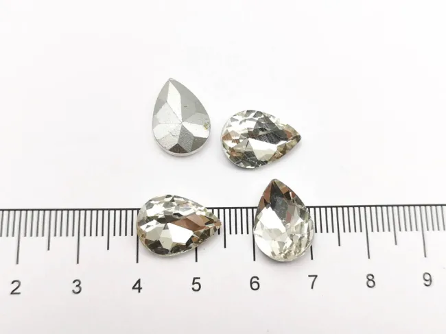 Cabochon din sticla picatura 14x10mm crystal (1buc)