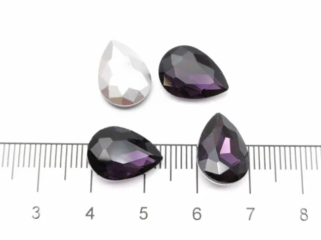 Cabochon din sticla picatura 14x10mm velvet (1buc)