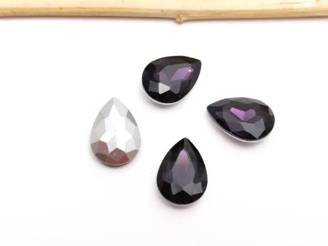Cabochon din sticla picatura 14x10mm velvet (1buc)