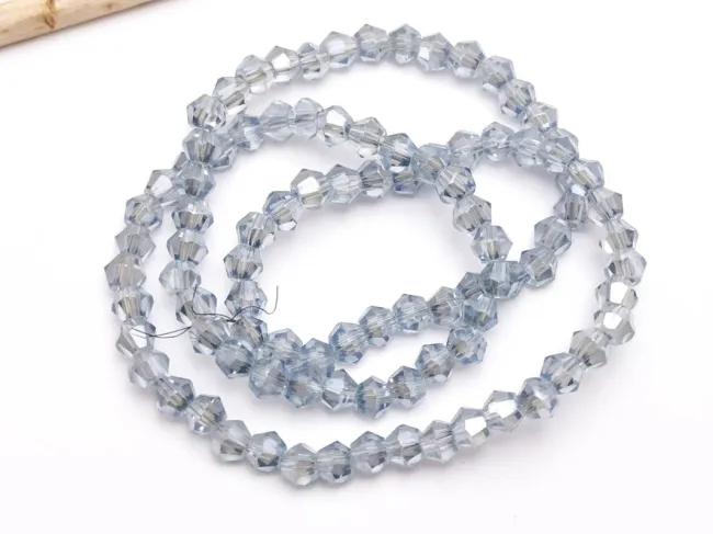 Margele cristal biconic electroplacat 4mm gri albastrui (sirag)