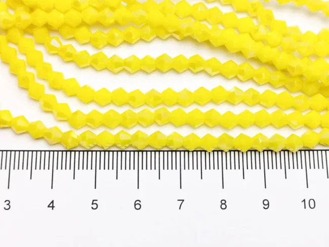 Margele cristal biconic 4mm galben opac AB (sirag)