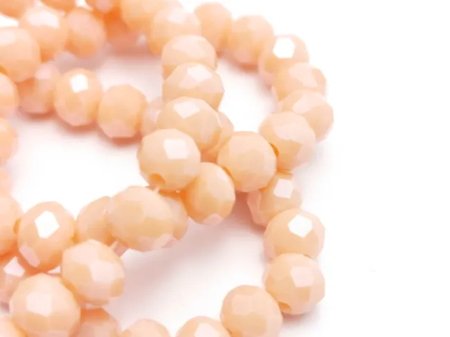 Margele cristal rondel fatetat 6x4mm roz somon opac lustered (sirag)