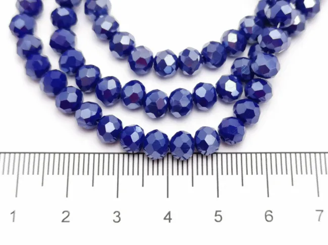 Margele cristal rondel fatetat 6x4mm blue opac lustered (sirag)
