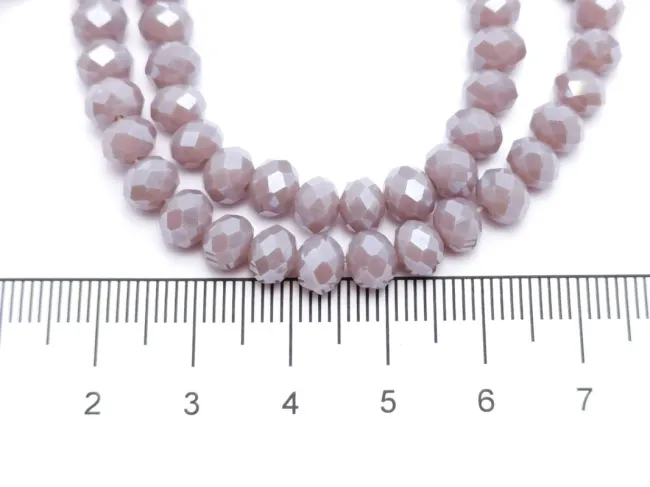 Margele cristal rondel fatetat 6x4mm mov lavanda opac lustered (sirag)