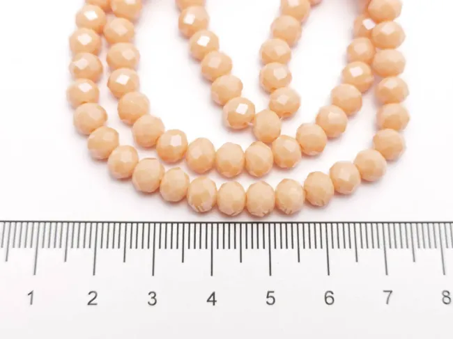 Margele cristal rondel fatetat 6x4mm roz somon opac lustered (sirag)