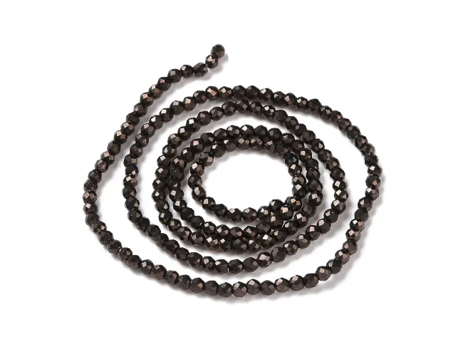 Margele cristal rotund fatetat electroplacat 2mm maro metalic (sirag)