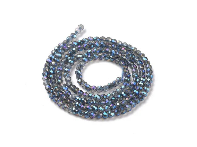 Margele cristal rotund fatetat electroplacat 2mm blue marin (sirag)