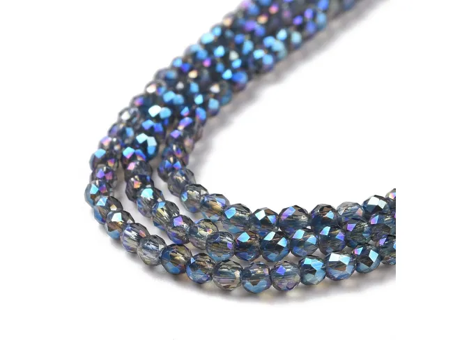 Margele cristal rotund fatetat electroplacat 2mm blue marin (sirag)