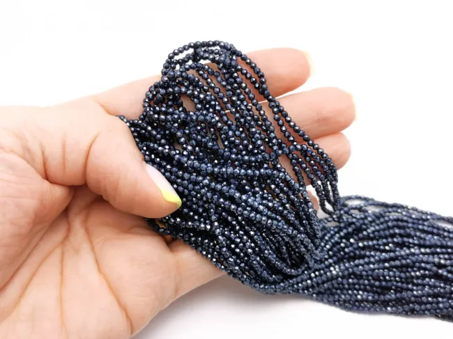 Margele cristal rotund fatetat electroplacat 2mm hematit (sirag)