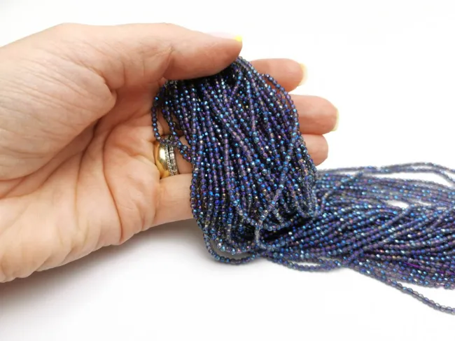 Margele cristal rotund fatetat electroplacat 2mm blue marin (sirag)