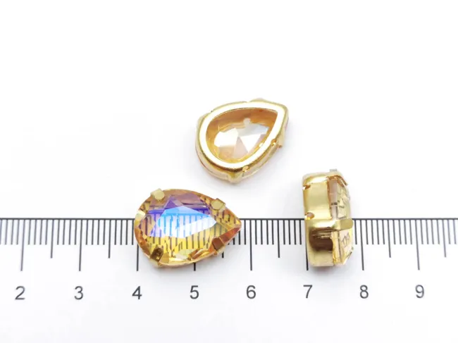 Distantier montee cu rhinestone de cristal 18x13mm silk shimmer