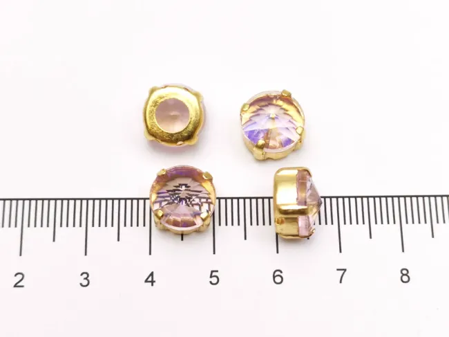 Distantier montee cu rhinestone de cristal 10mm silk pink shimmer
