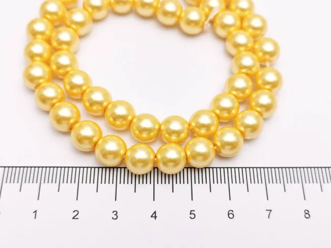 Perle de sticla calitate a 8mm auriu (sirag)