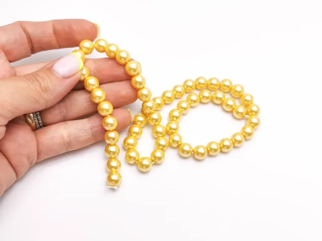 Perle de sticla calitate a 8mm auriu (sirag)