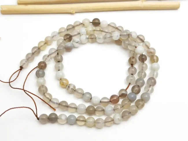 Sirag agate 4mm alb maro