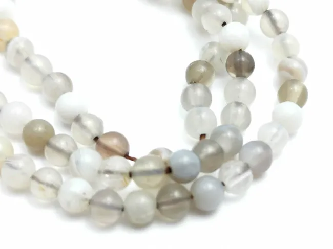 Sirag agate 4mm alb maro