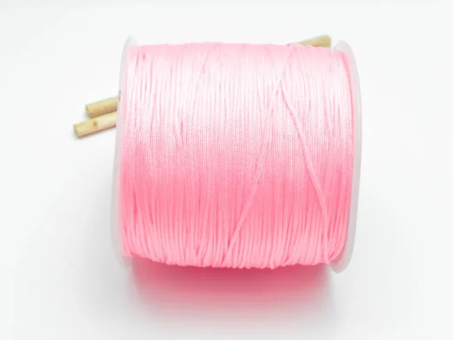 Rola Snur nylon pentru bratari grosime 0.8mm roz intens (100m)