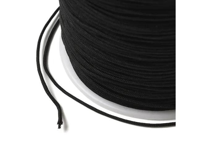Rola snur nylon pentru bratari grosime 0.8mm negru (90m)