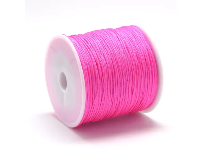 Rola Snur nylon pentru bratari grosime 0.8mm roz neon (100m)