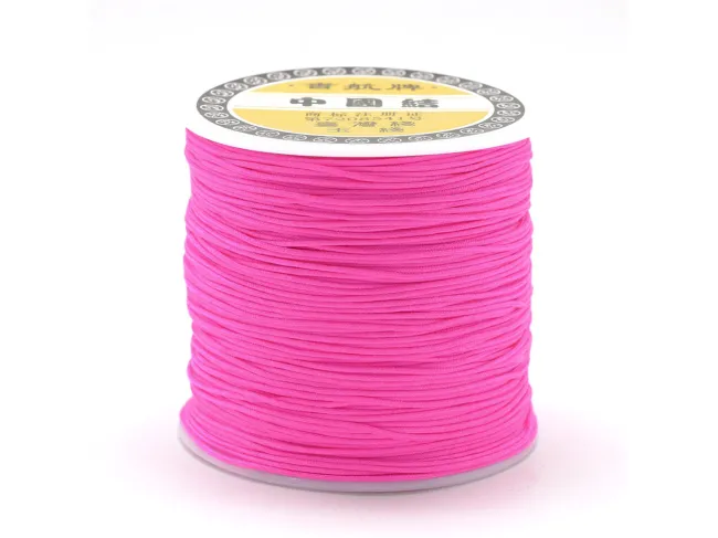 Snur cu nylon pentru bratari 0.8mm roz neon (10m)