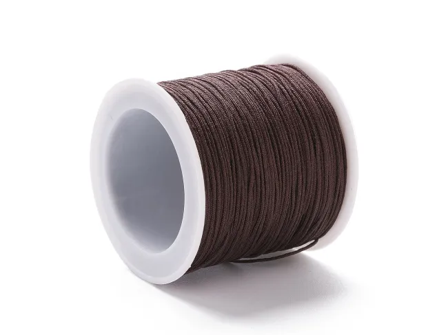 Rola snur nylon pentru bratari grosime 0.8mm maro (90m)